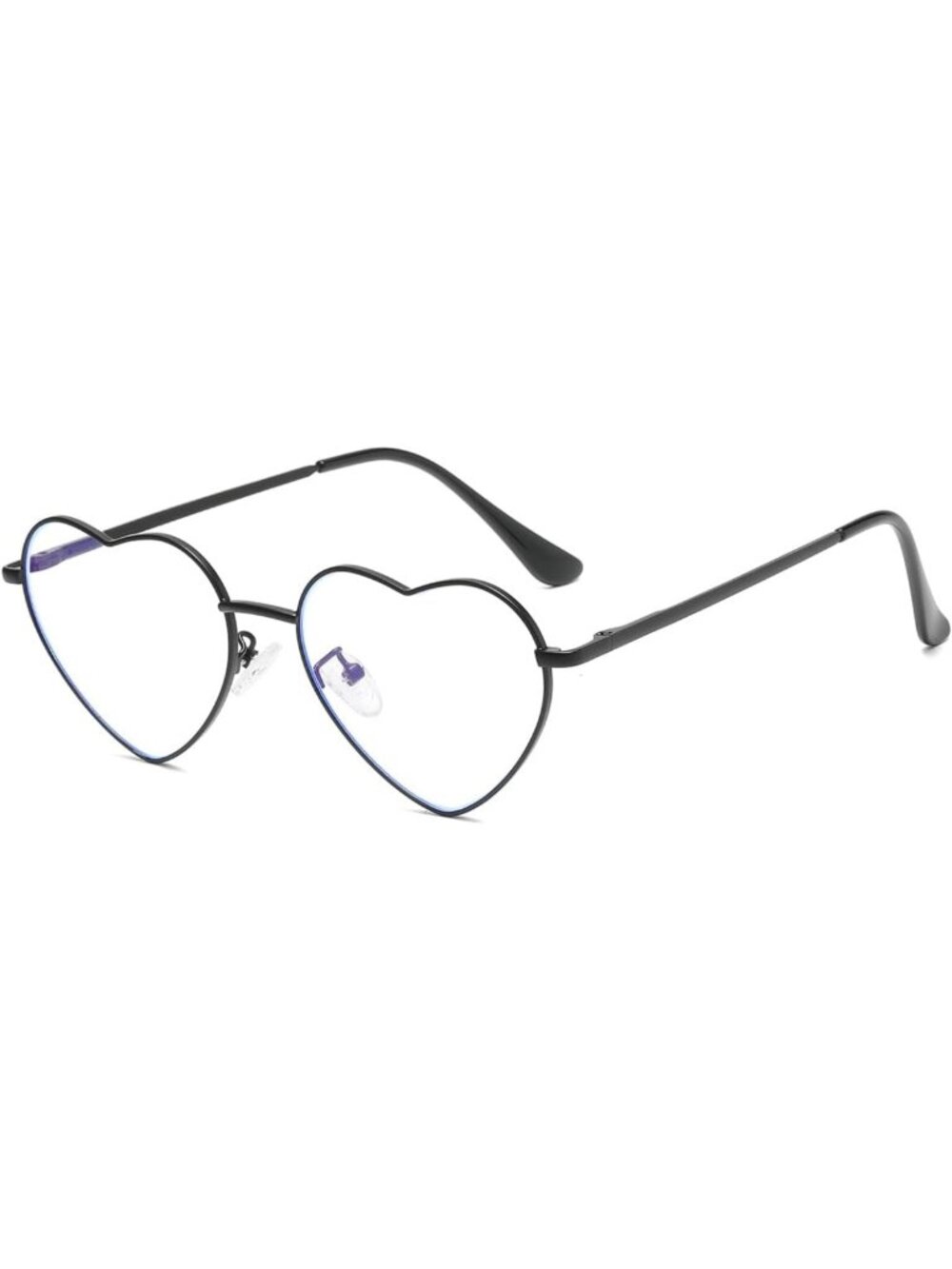 Vintage Heart-Shaped Blue Light Blocking Glasses for Women - Stylish Metal Frame